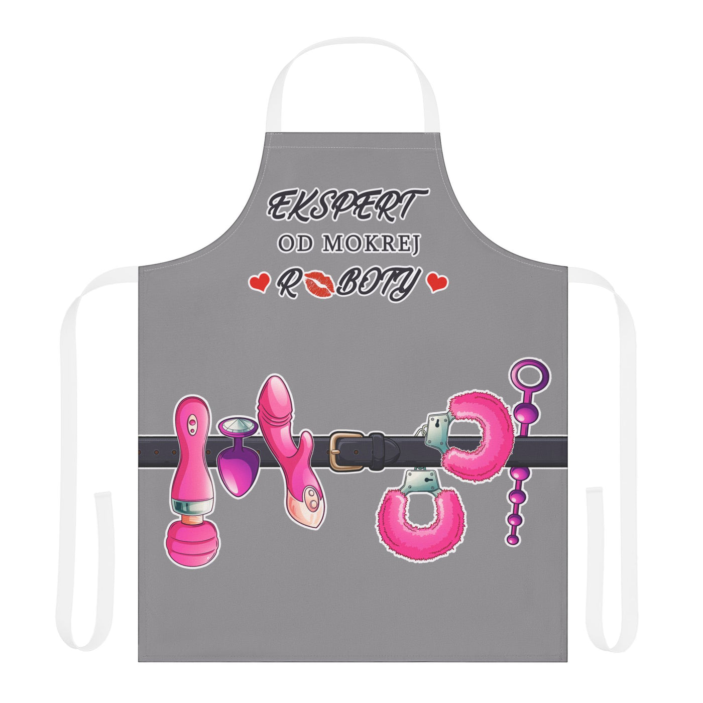 Adult Apron, Playful Sex Toys Design, Grey Unisex