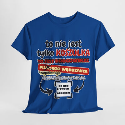 Unisex Zabawny T-Shirt Pijany Wędrowiec z własnym QR Code