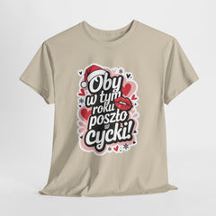 Damska koszulka świąteczna „Oby w tym roku poszło w cycki” – zabawny t-shirt na prezent
