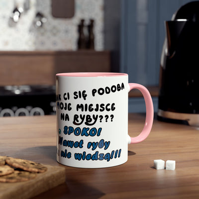 Zabawny dwukolorowy kubek dla Wędkarza