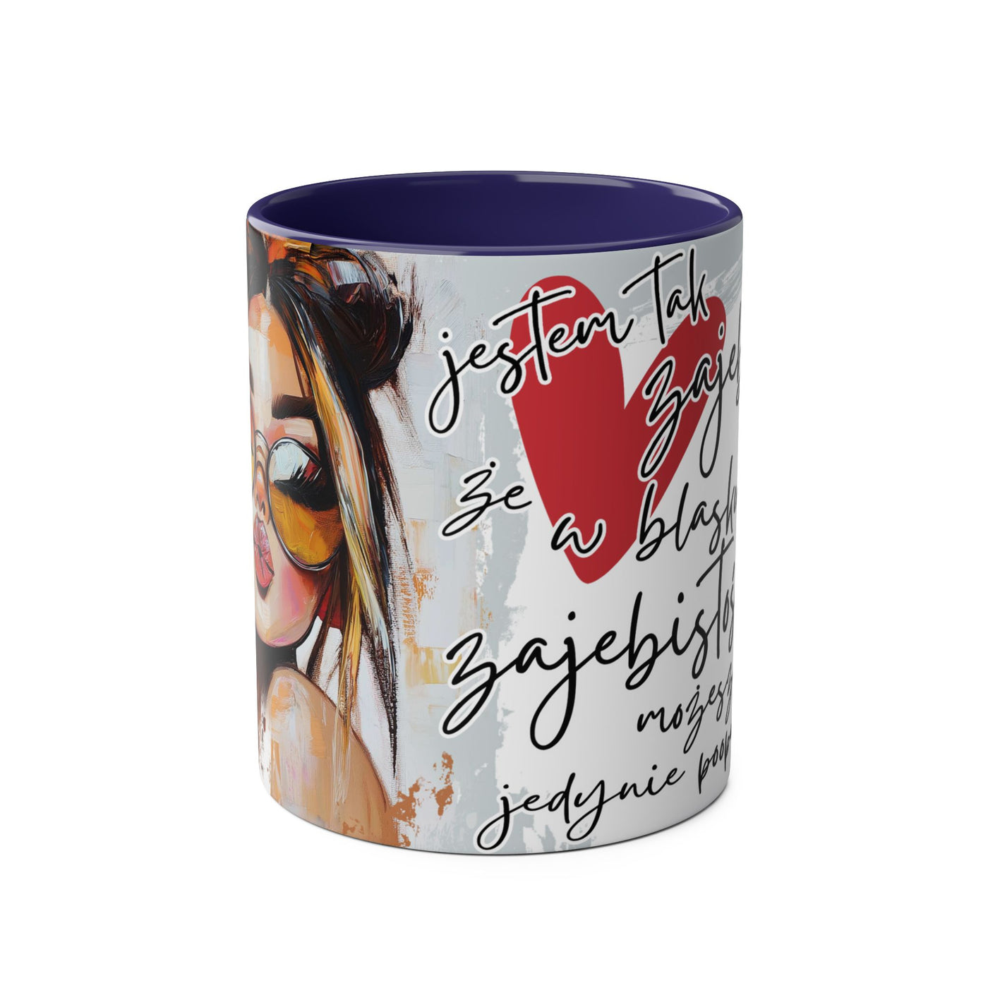 Chic Two-Tone Coffee Mug - Heart Design, Love Quote | Perfect Gift for Friends & Loved Ones