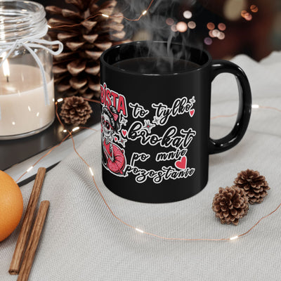 Mug - Jestem tak Zajebista - Black Coffee Mug - Fun Skull Design for Coffee Lovers