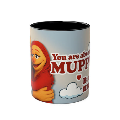 Fun Two-Tone Coffee Mug with Muppet Design - Personalised from Photo. 11 oz