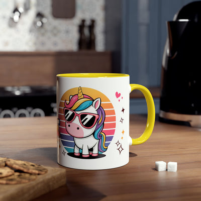 Unicorn Two-Tone Coffee Mug - 11oz Born to Be Awesome Design