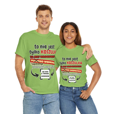 Unisex Zabawny T-Shirt Pijany Wędrowiec z własnym QR Code