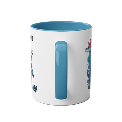 Coffee Mug - Humorous Fish-Themed Two-Tone Design, 11oz