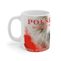 Patriotyczny Kubek Ceramiczny – Polska w Sercu, Biały Orzeł – 11oz/15oz