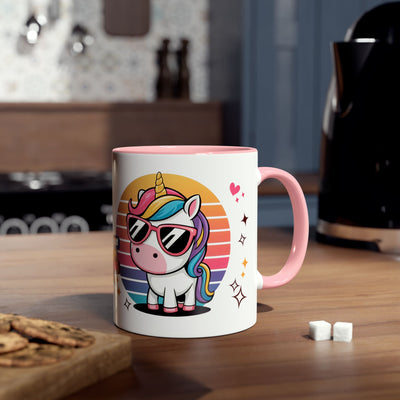 Unicorn Two-Tone Coffee Mug - 11oz Born to Be Awesome Design