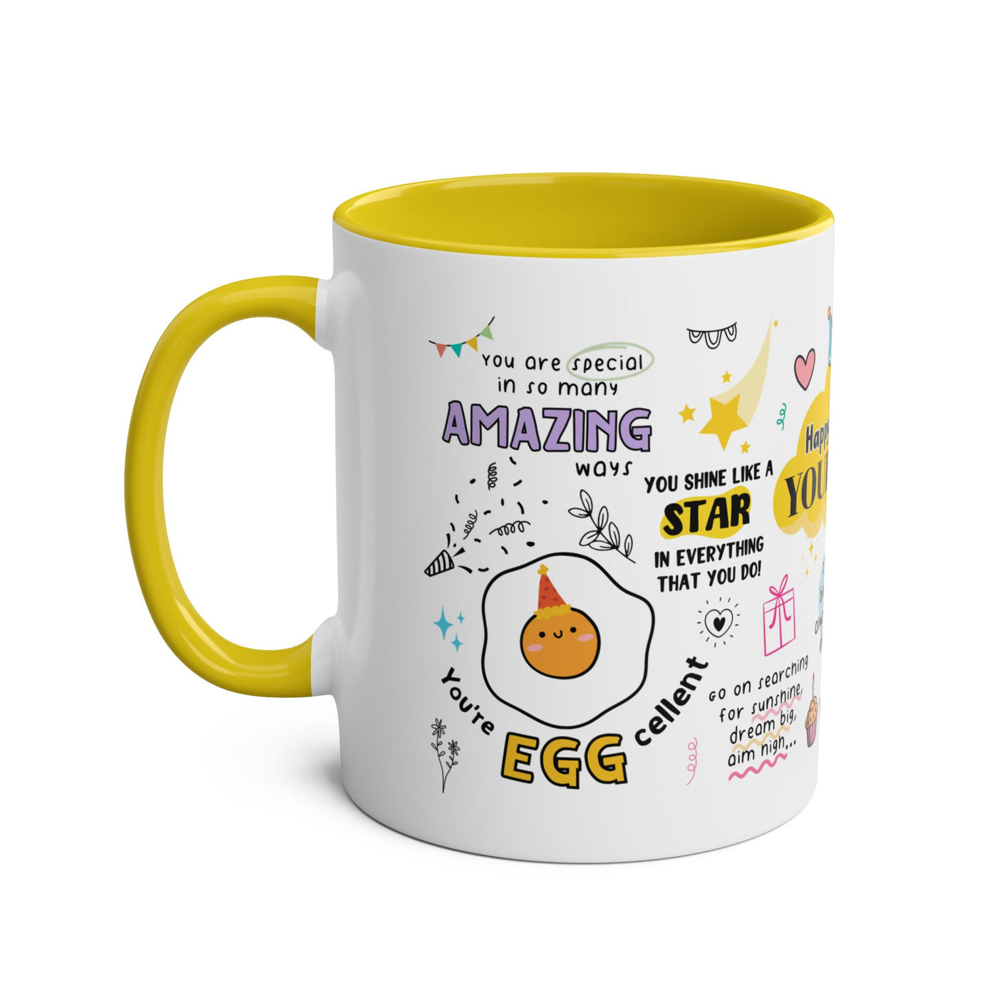 Personalized Two-Tone Birthday Coffee Mug - Celebrate with Custom Name Design