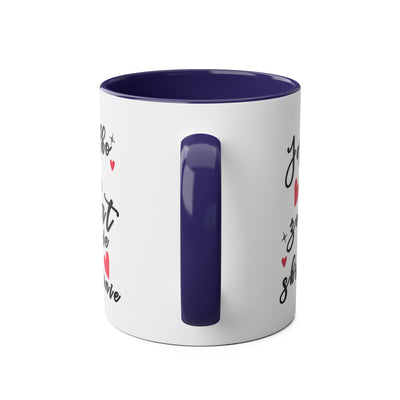 Funny Two-Tone Coffee Mug - 'Jestem tak Zajebista' Design for Coffee Lovers