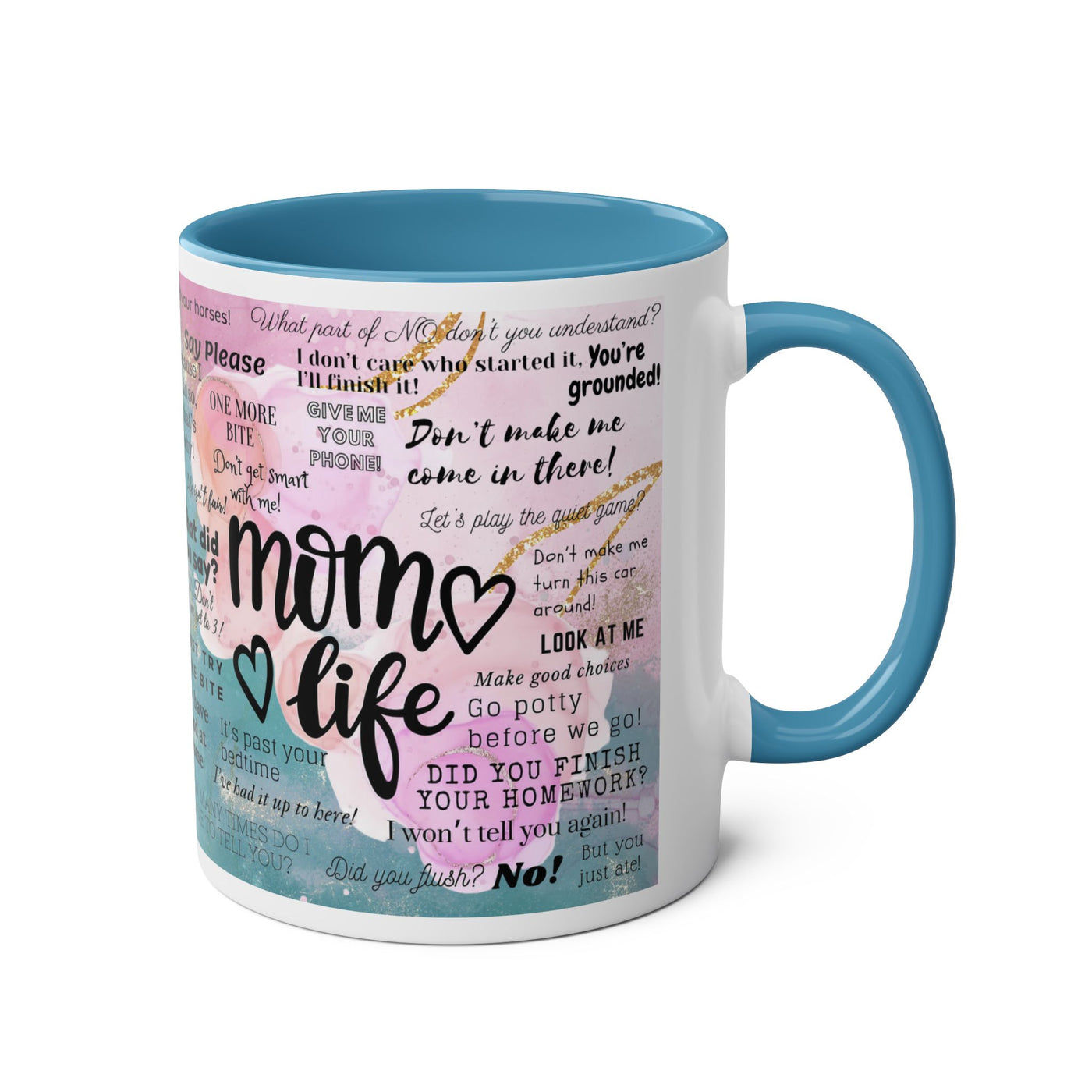 Mom Life Two-Tone Coffee Mugs, 11oz