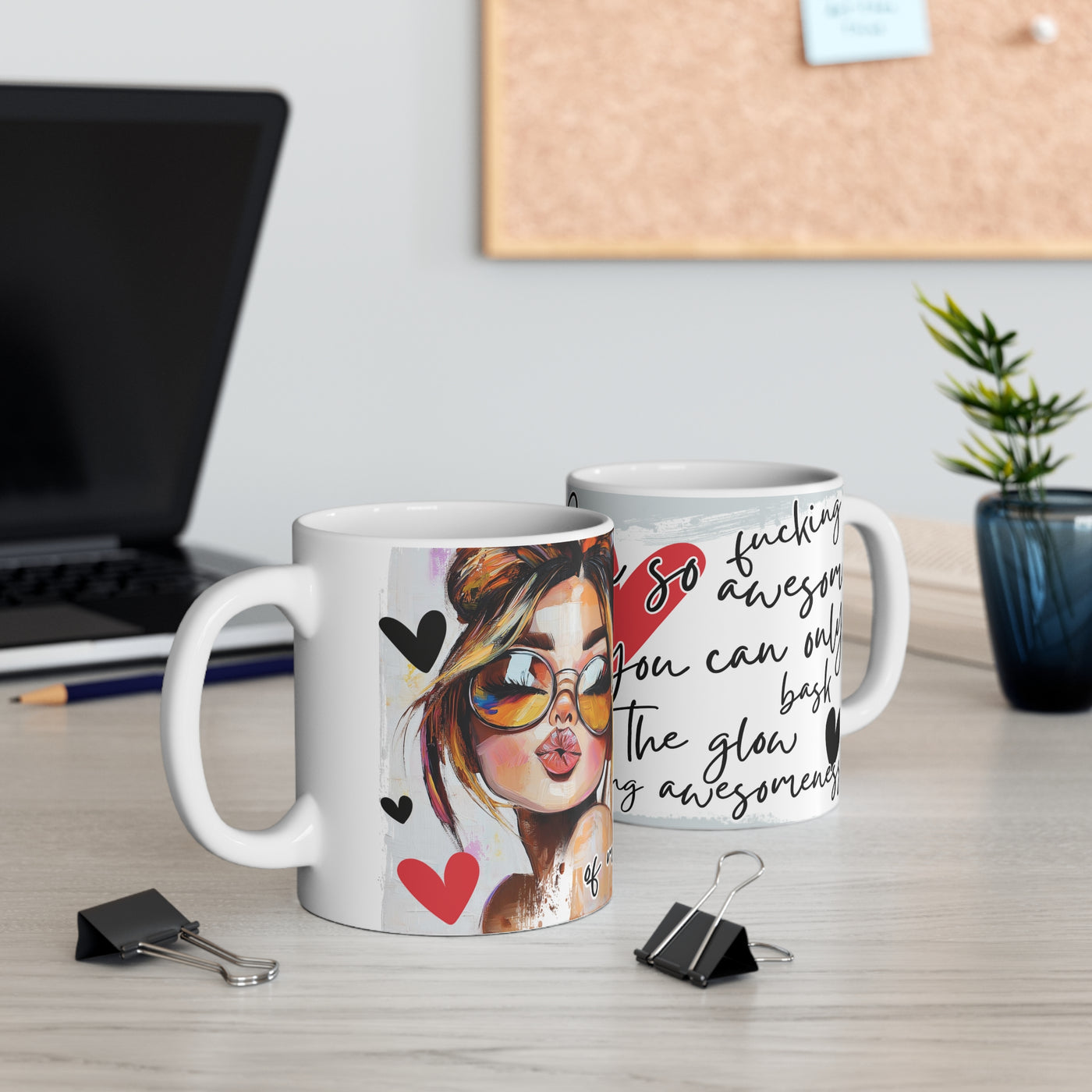 Funky Illustrated Coffee Cup - "I’m so glad that you can be yourself"