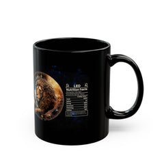 Leo Zodiac Black Mug 11/15oz - Astrology Nutrition Facts Ceramic Cup