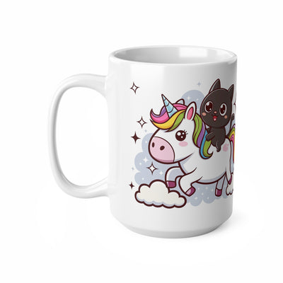 Giddy Sparkles Unicorn Cat Ceramic Coffee Cup - Fun 11oz & 15oz Mugs for Cat Lovers