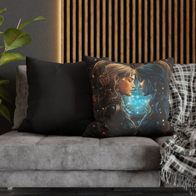 Gemini Zodiac Pillowcase - Mystical Portraits Decorative Cushion Cover