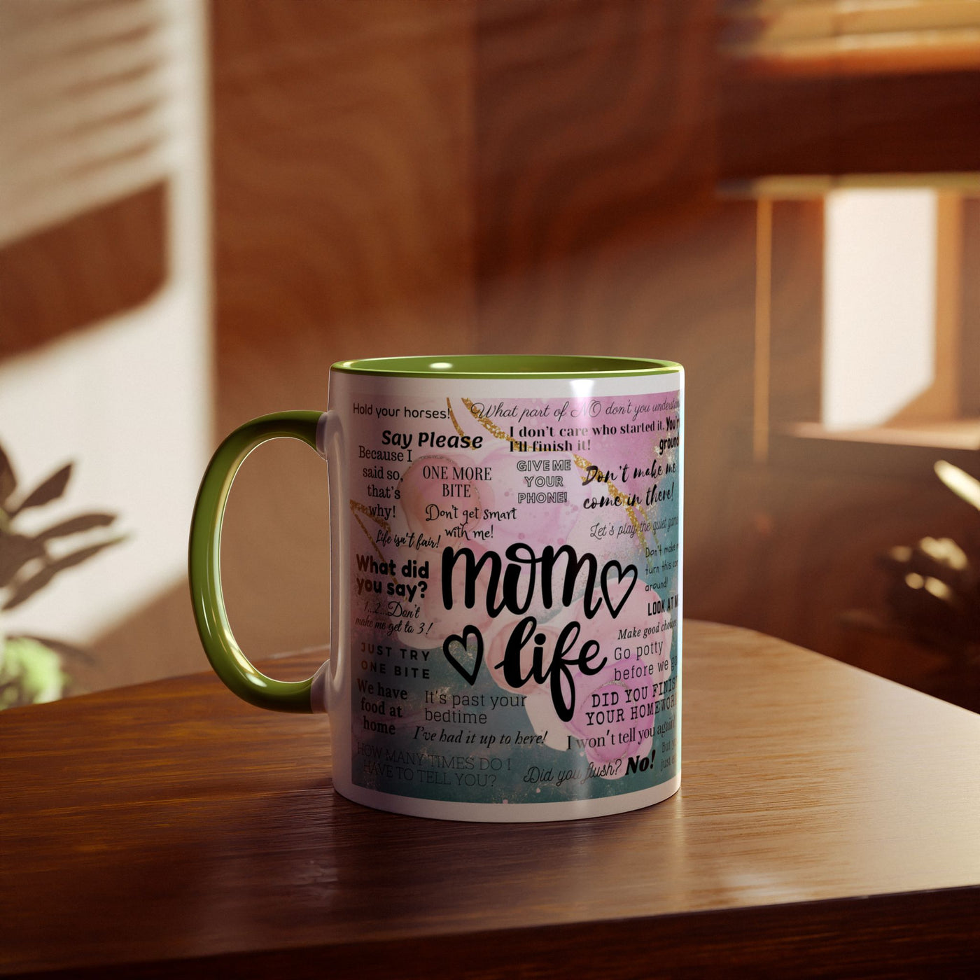 Mom Life Two-Tone Coffee Mugs, 11oz