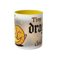 Two-Tone Bearded Dragon Mug – Cute Lizard Coffee Cup, “Tiny Dragon Big Dreams” Design