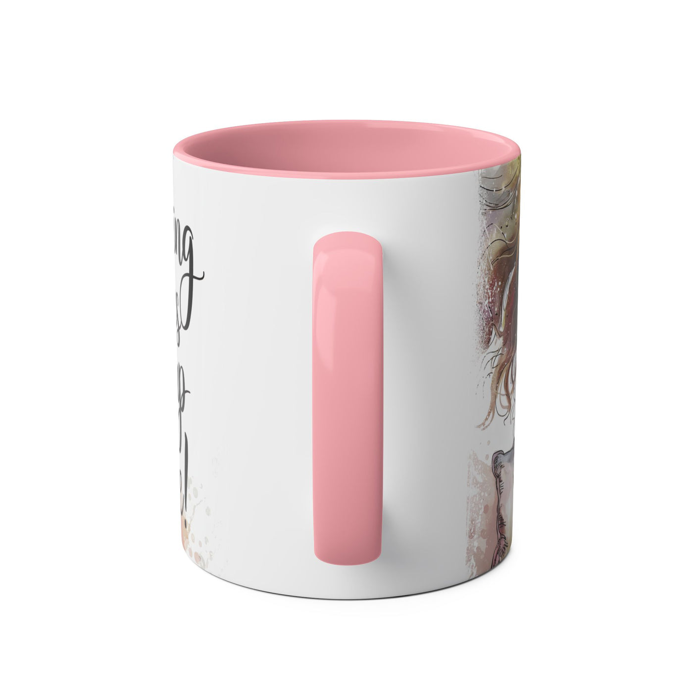 Whimsical Two-Tone Coffee Mug - "Brewing Stories" - Perfect for Book Lovers