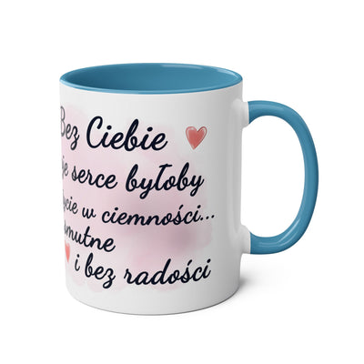 Biały Słodki Króliczek Kubek Dwukolorowy