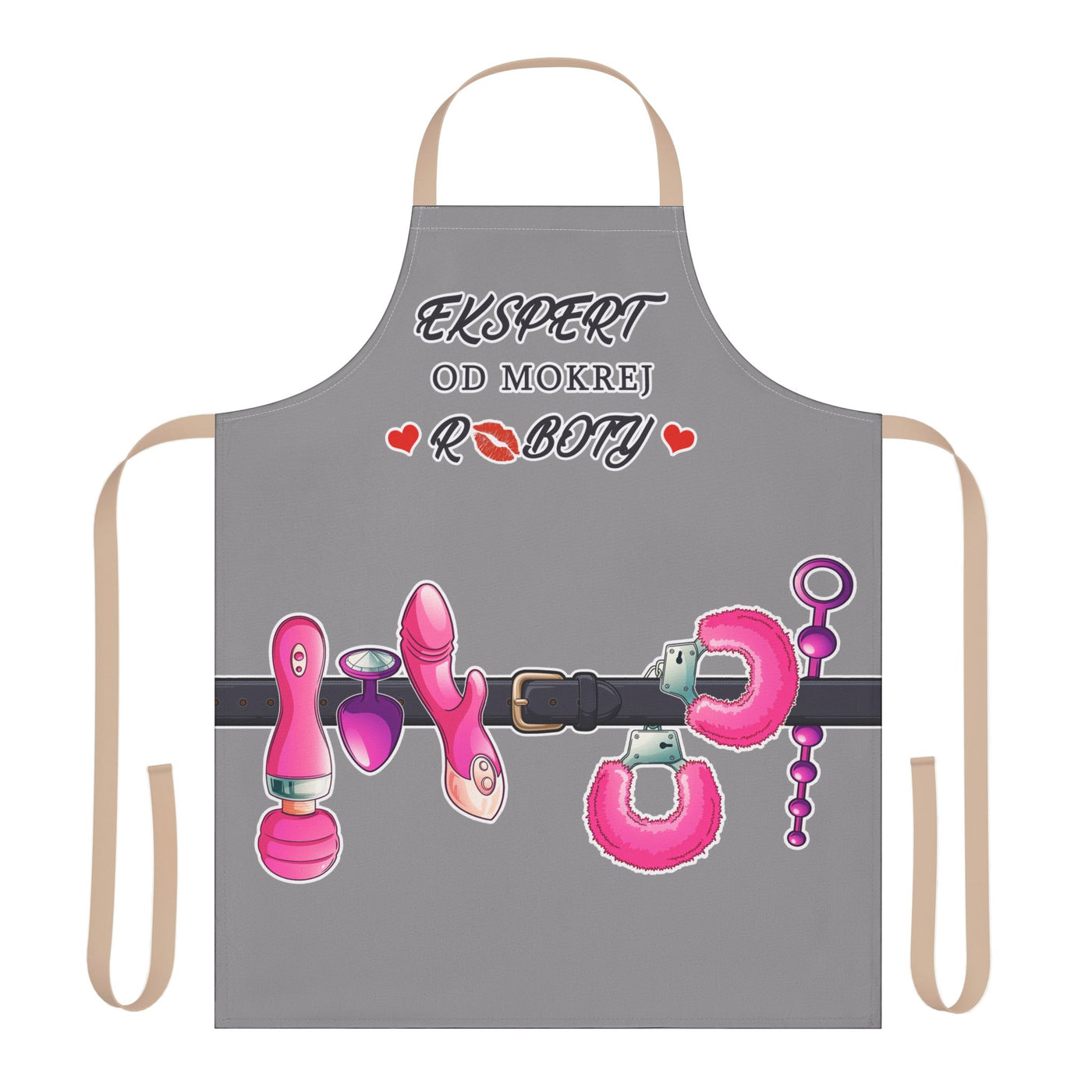 Adult Apron, Playful Sex Toys Design, Grey Unisex