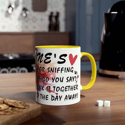 Colorful Wine Lover's Mug - "Let's Drink!" Art Design - Perfect Gift for Celebrations  Two-Tone Ceramic Mug