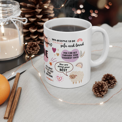 Mug - Self Love White Ceramic Coffee Mug - Inspirational Quotes for Daily Motivation - 11oz & 15oz