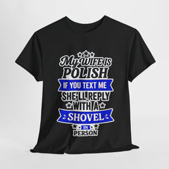 Funny Polish Wife Tee, Gag Gift, Unisex Humor Shirt, Family Holiday Apparel, Special Occasion Top