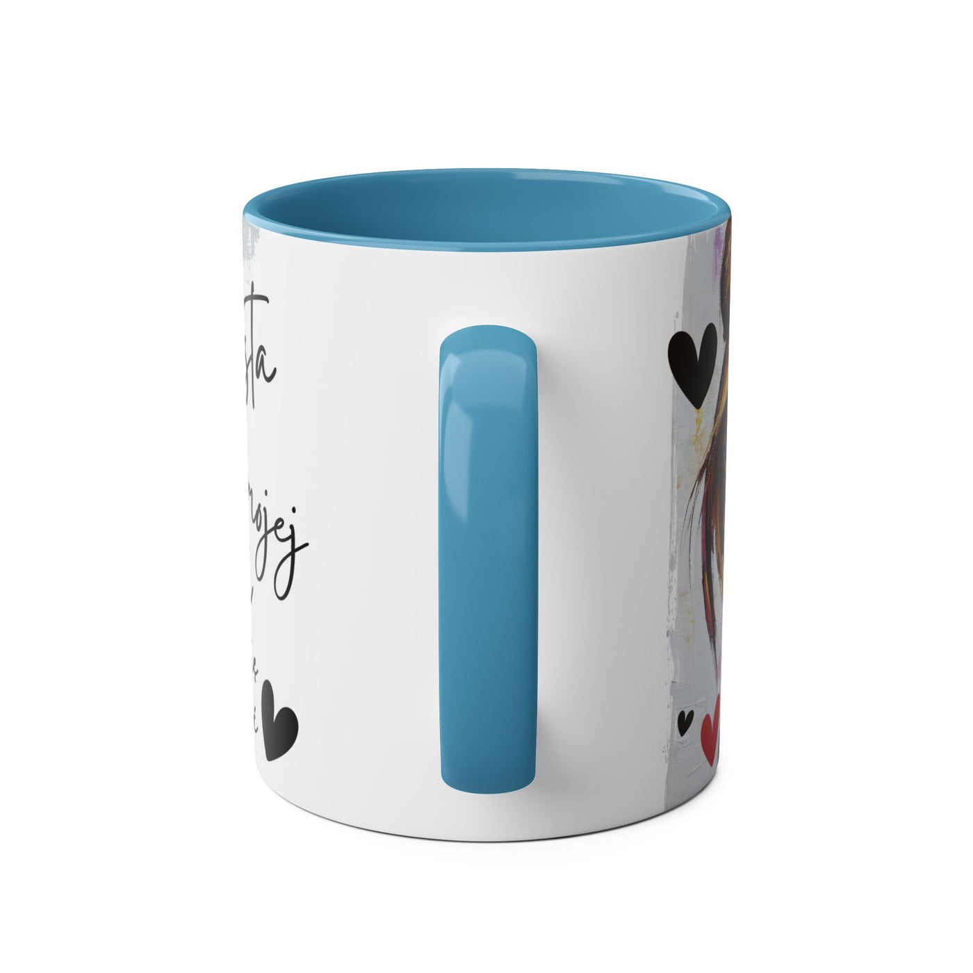 Chic Two-Tone Coffee Mug - Heart Design, Love Quote | Perfect Gift for Friends & Loved Ones