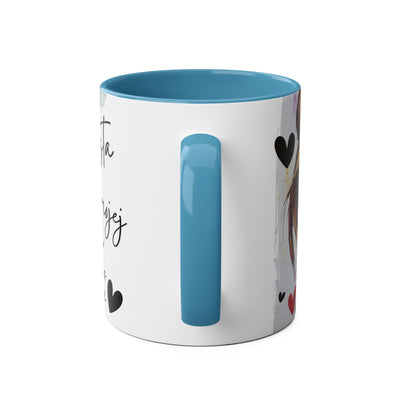 Chic Two-Tone Coffee Mug - Heart Design, Love Quote | Perfect Gift for Friends & Loved Ones