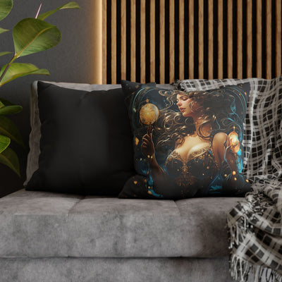 Artistic Aquarius Zodiac Pillowcase with Mystic Woman Design