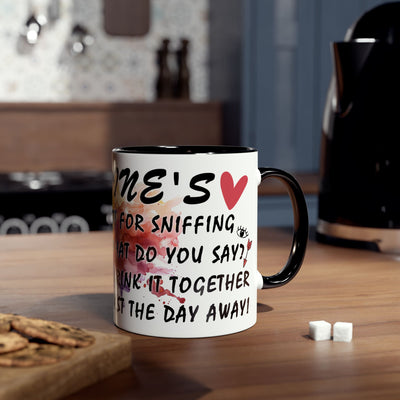 Colorful Wine Lover's Mug - "Let's Drink!" Art Design - Perfect Gift for Celebrations  Two-Tone Ceramic Mug