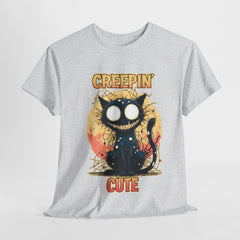 Creepin' Cute Cat Tee - Spooky Kitty Graphic T-Shirt, Halloween Shirt, Casual Outfit, Gift for Cat Lovers, Unisex Cotton Top