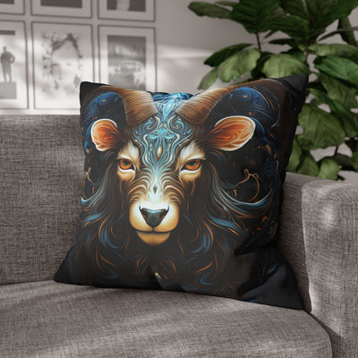 Artistic Capricorn Zodiac Poly Canvas Pillowcase - Zodiac Home Decor