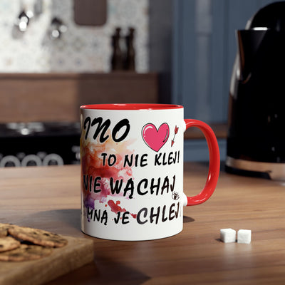 Colorful Two-Tone Coffee Mug - Fun Wine Lover Design