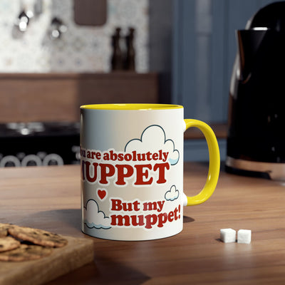 Fun Two-Tone Coffee Mug with Muppet Design - Personalised from Photo. 11 oz