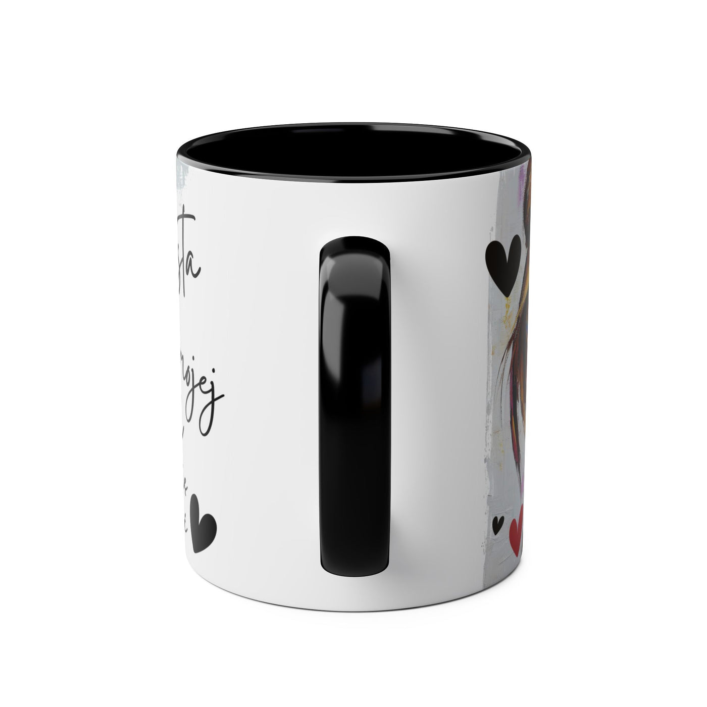 Chic Two-Tone Coffee Mug - Heart Design, Love Quote | Perfect Gift for Friends & Loved Ones