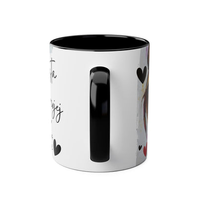 Chic Two-Tone Coffee Mug - Heart Design, Love Quote | Perfect Gift for Friends & Loved Ones