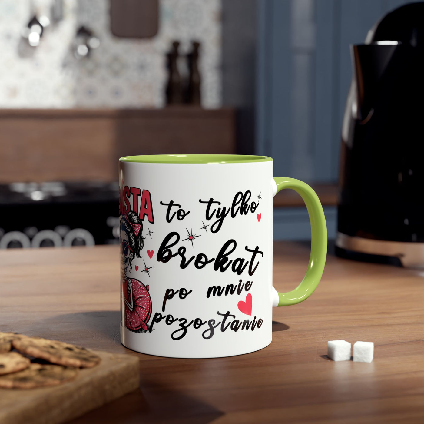 Funny Two-Tone Coffee Mug - 'Jestem tak Zajebista' Design for Coffee Lovers