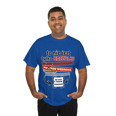Unisex Zabawny T-Shirt Pijany Wędrowiec z własnym QR Code