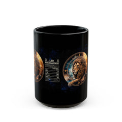 Leo Zodiac Black Mug 11/15oz - Astrology Nutrition Facts Ceramic Cup