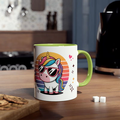 Unicorn Two-Tone Coffee Mug - 11oz Born to Be Awesome Design