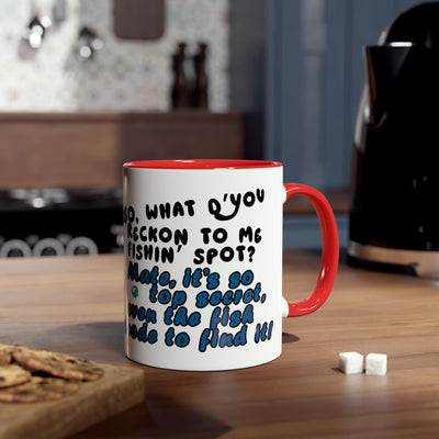 Coffee Mug - Humorous Fish-Themed Two-Tone Design, 11oz