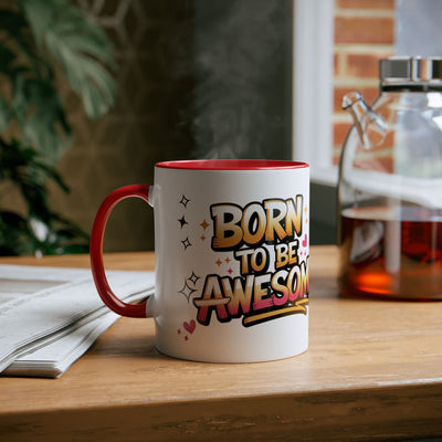 Unicorn Two-Tone Coffee Mug - 11oz Born to Be Awesome Design