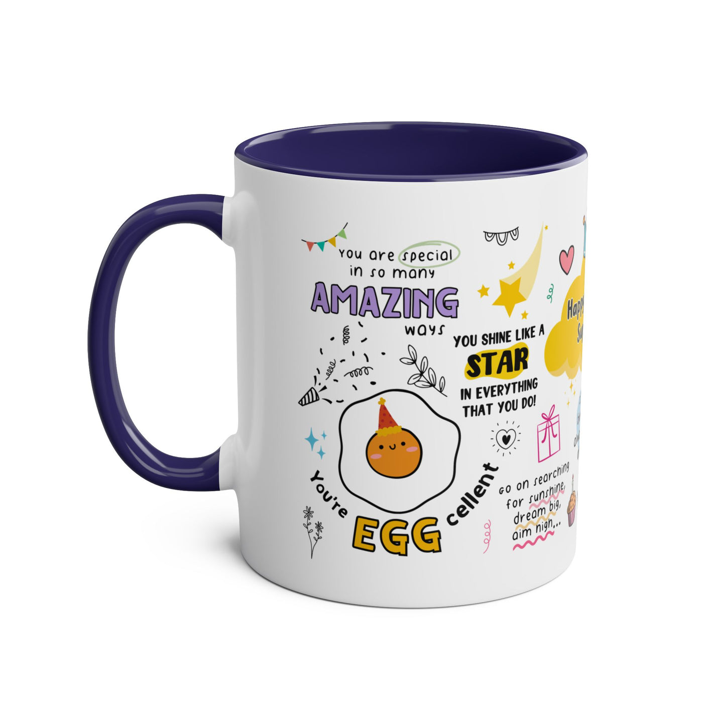 Birthday Coffee Mug - Two-Tone 11oz Cup for Celebrating Superstars