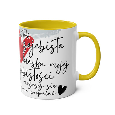 Chic Two-Tone Coffee Mug - Heart Design, Love Quote | Perfect Gift for Friends & Loved Ones