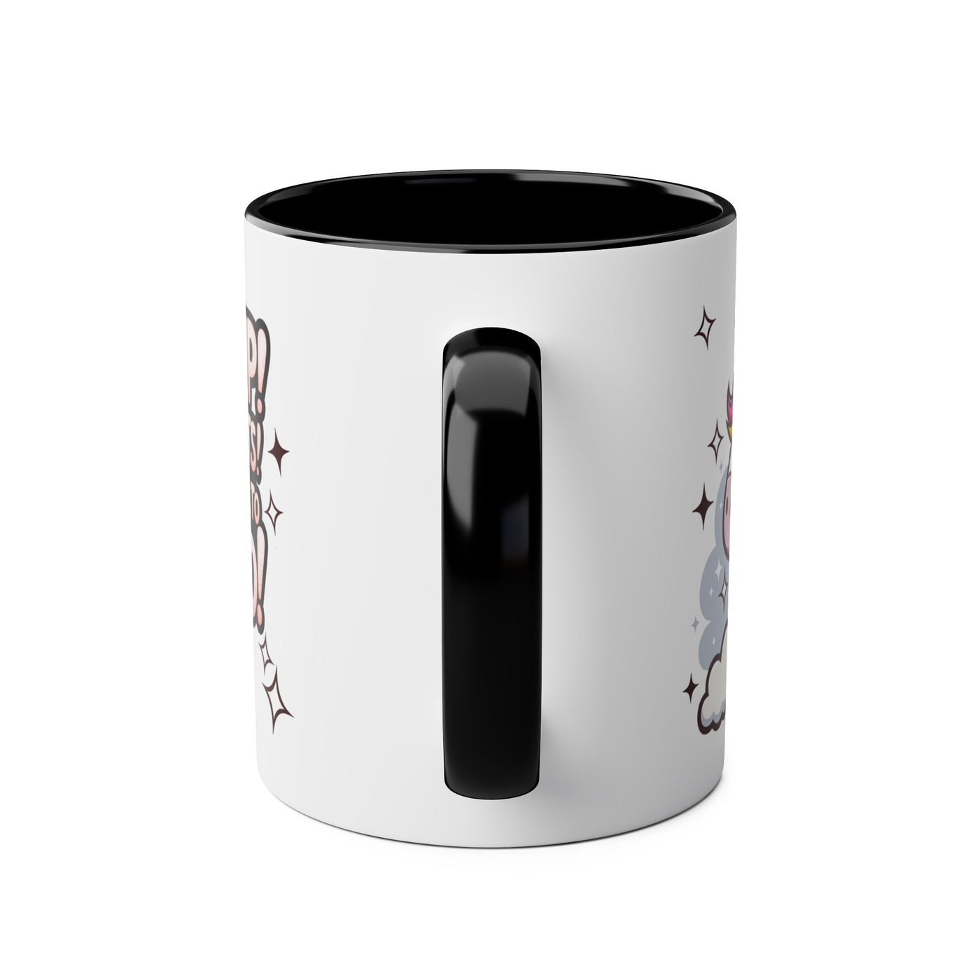 Giddy Sparkle Two-Tone Coffee Mug | 11oz Unicorn & Cat Design