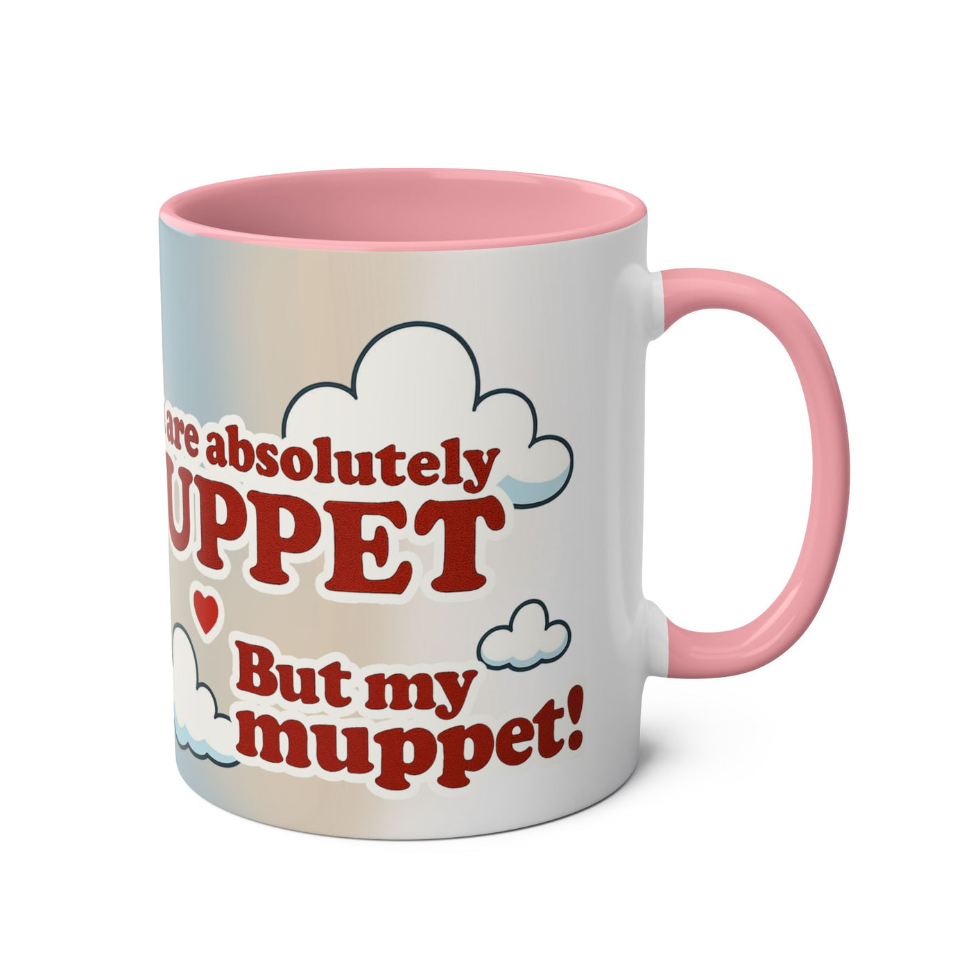 Fun Two-Tone Coffee Mug with Muppet Design - Personalised from Photo. 11 oz