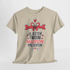 Świąteczna koszulka „Ja jestem Twoim najlepszym prezentem” – zabawny t-shirt unisex na prezent pod choinkę