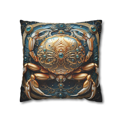 Artistic Cancer Zodiac Poly Canvas Pillowcase - Luxurious Sea-Themed Home Decor