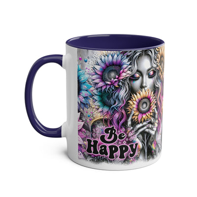 Be Happy Two-Tone Afirmation Mug